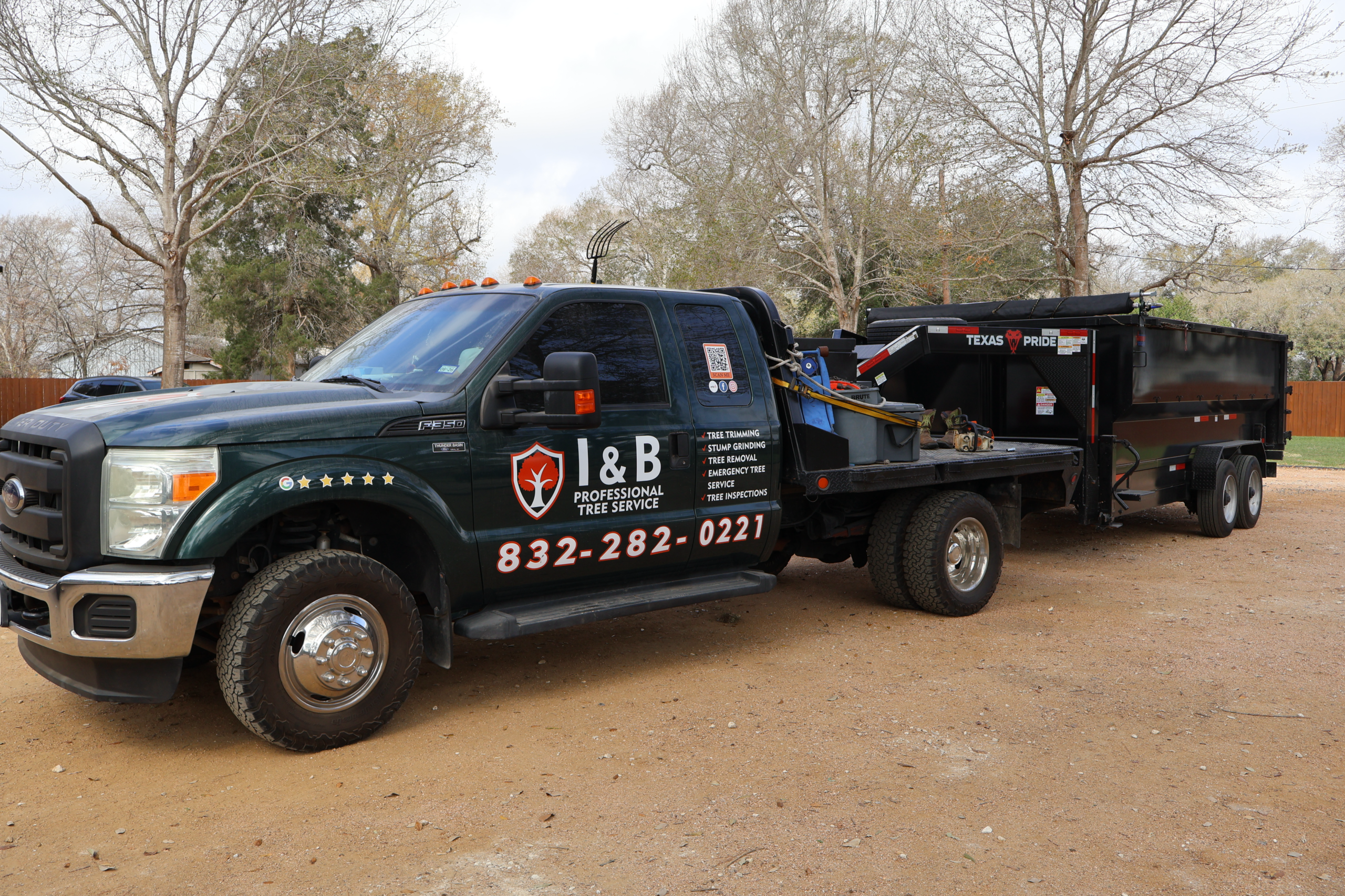I&B Professional Tree Service company truck ready for a tree service job in Katy, TX